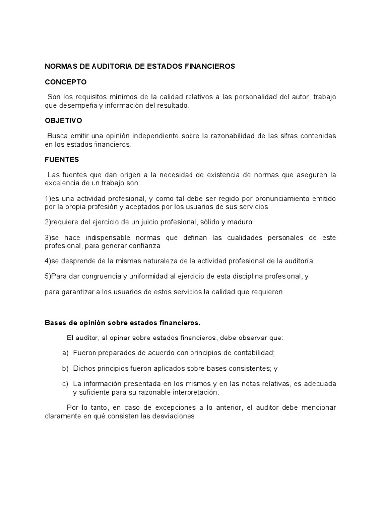 Normas y Procedimientos de Auditoria | PDF | Auditoría | Contralor