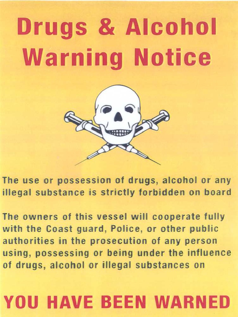 Drug Alcohol Warning Notice PDF