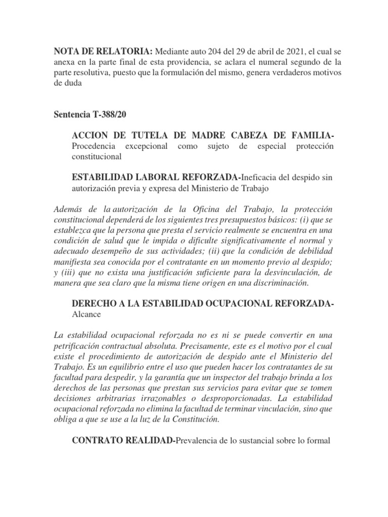 Sentencia 388 de 2020 C. Constitucional | PDF | Derecho Constitucional