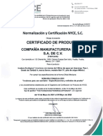 Certificado Modelo Bali 1P NYCE6727