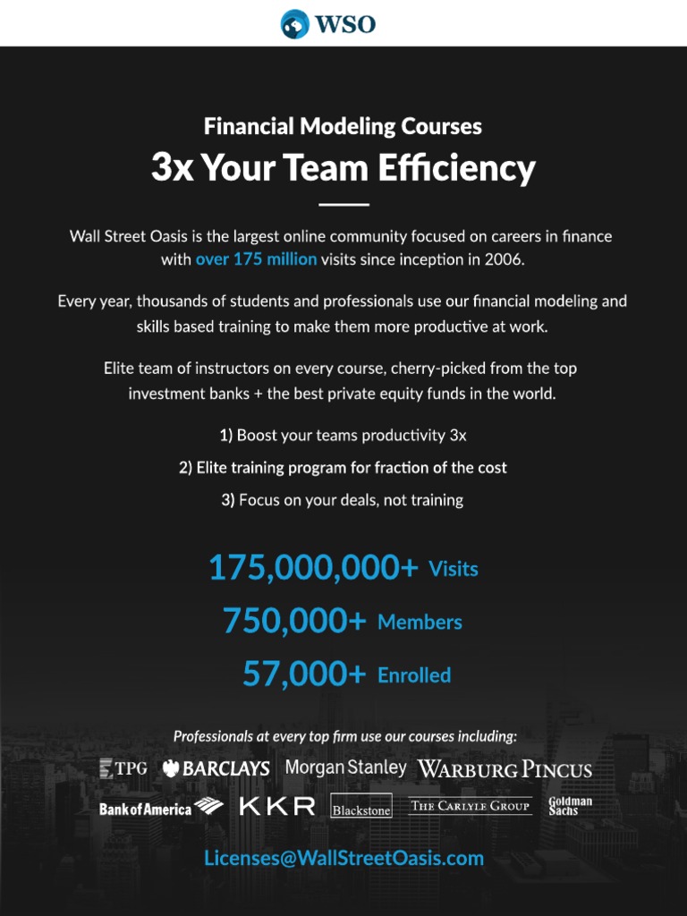 WSO Training Blur 2 PDF Private Equity Microsoft Excel