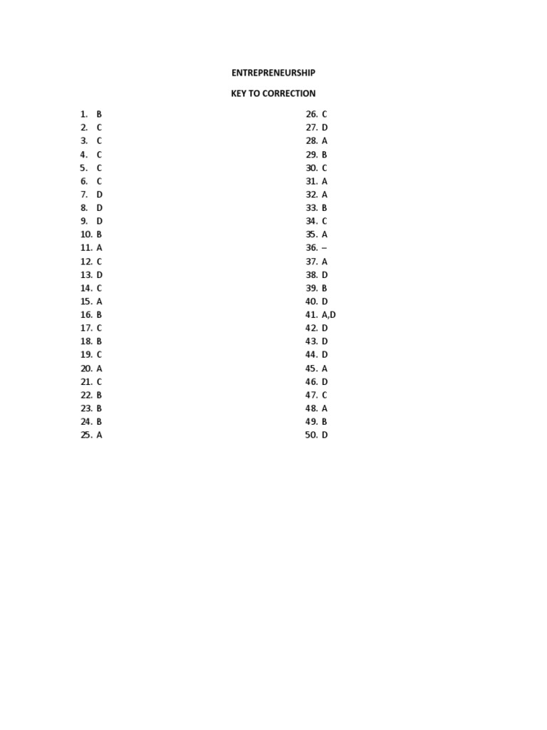 Key to correction pdf