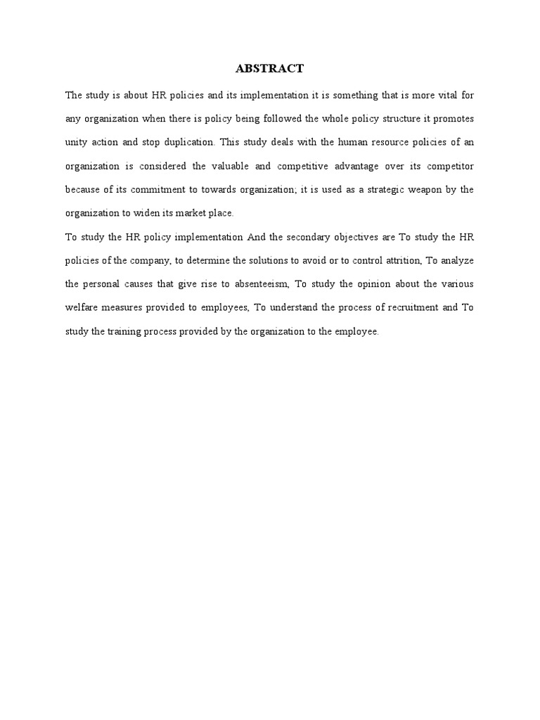HR Policy Implementation Study | PDF