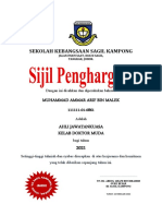 (2021) Sijil Penghargaan Sekolah