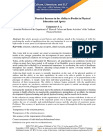 Theoretical and Practical Increase in The Ability To Predict in Physical Education and Sports