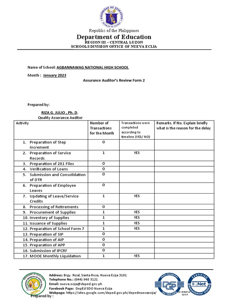 Quality Assurance Evaluation Report | PDF | Service Industries | Business