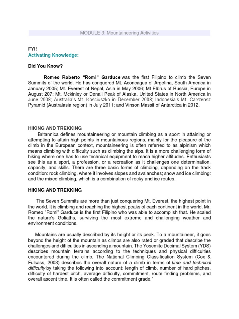 Module 3 Hope 4 Pdf Camping Backpack