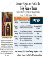 Quinario Prayers and Feast of The Holy Face 2023