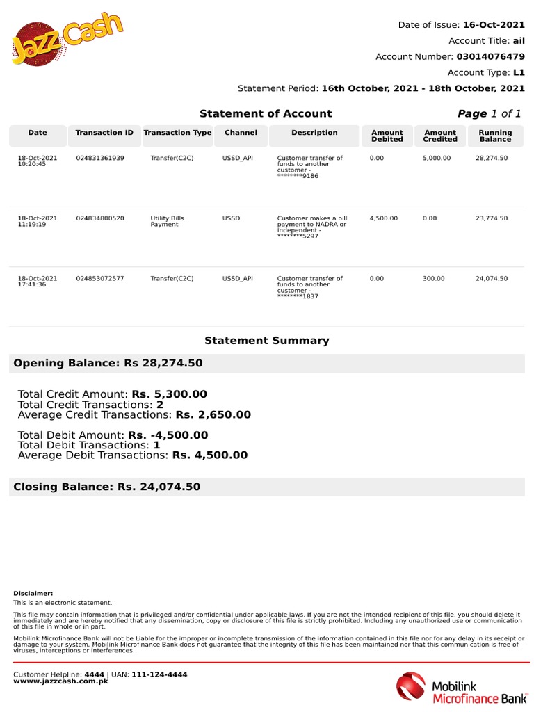 Account Statement Pdf Credit Card Debit Card