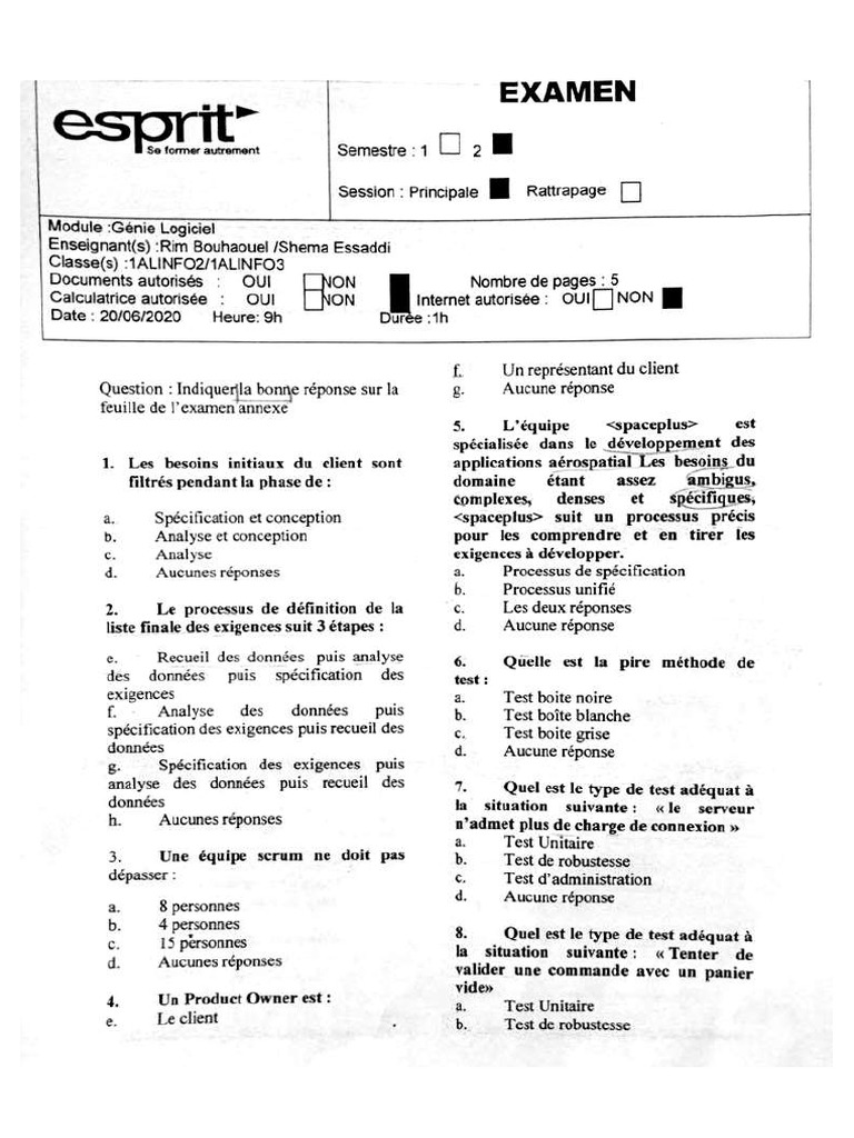 Examen GL 2020 | PDF