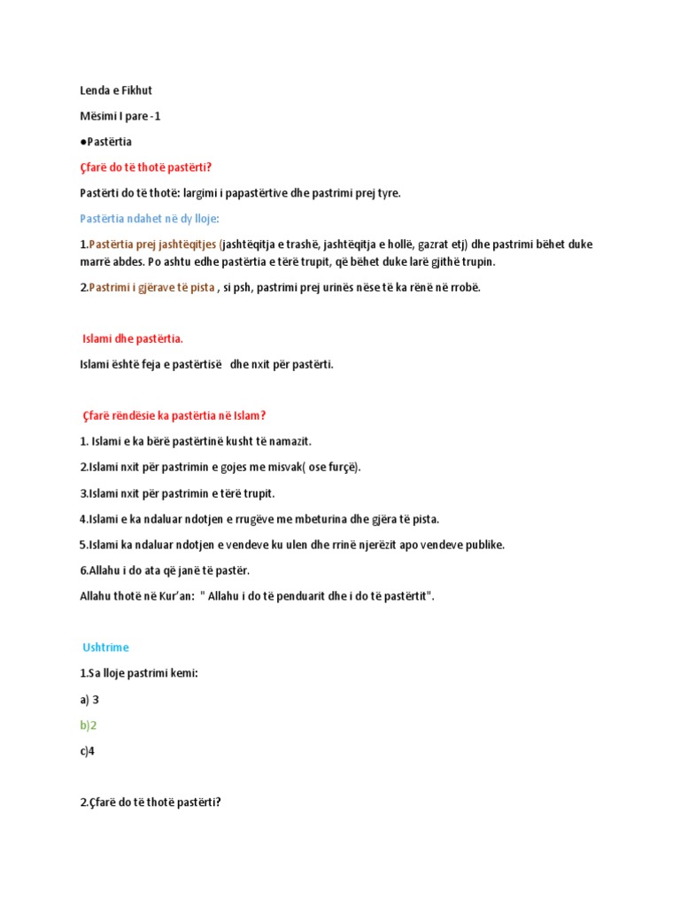 Fikhu Per Femije | PDF