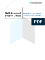 NVS Assistant Section Officer: Previous Year Paper