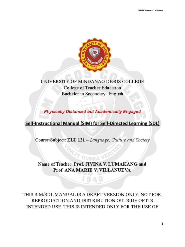 Elt121 Whole Module Pdf Language Acquisition Language Development