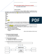 Evaluare Inițială La Disciplina Limba Și Literatura Română