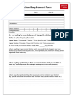 Kitchen Requirement Form