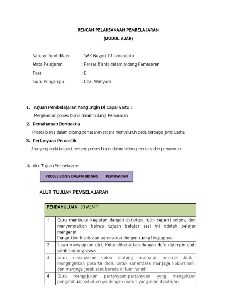 RPP (Modul Ajar) | PDF