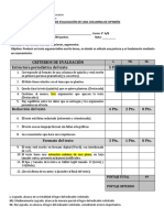 Pauta de Evaluación - Columna de Opinión - 2º Medio