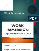 Work Emersion Orientation