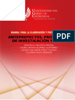 Álvarez, L, C. y Tiburcio, G. (2020), Manual para La Elaboración y Presentación de Anteproyectos, Proyectos de Investigación y Tesis