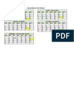 Calendário de datas e feriados