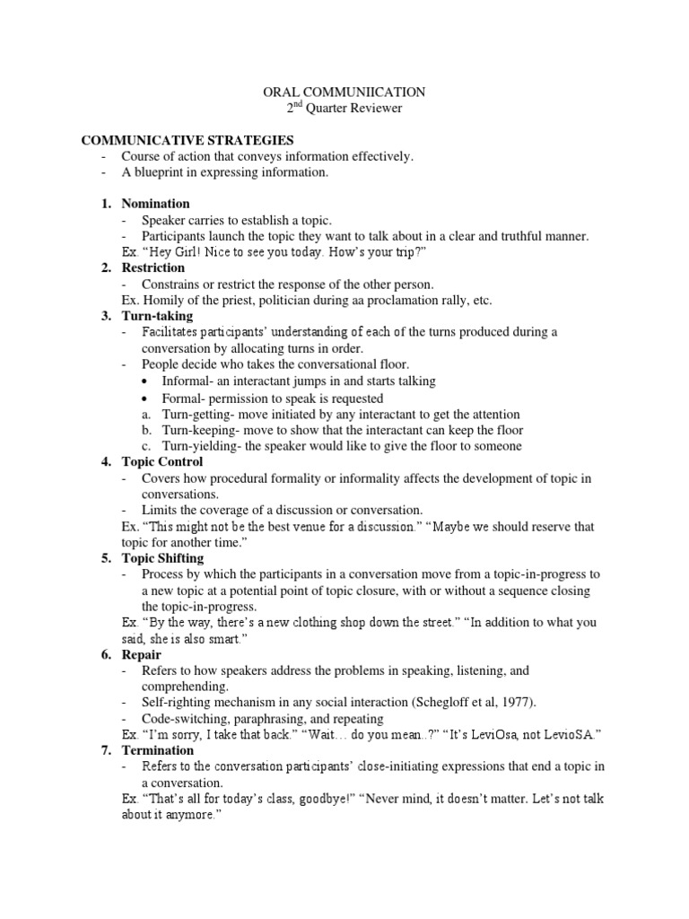 Grade 11 oral communication pdf gesture conversation