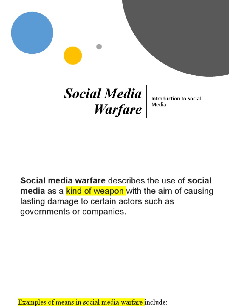 Final Social Media Warfare | PDF | Propaganda | Social Media