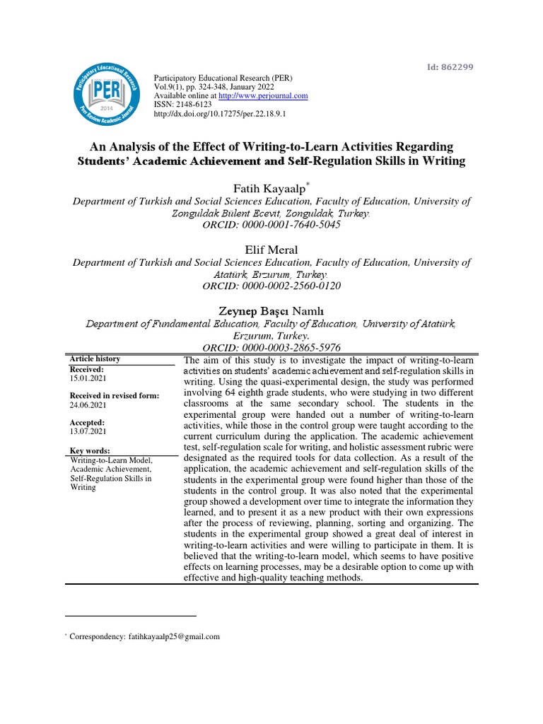 Writing to learn activities impact student achievement and self
