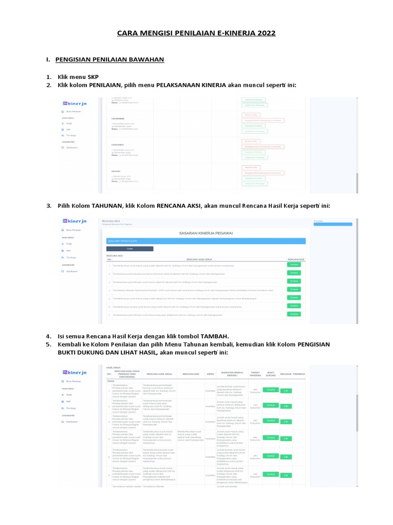 Cara Mengisi Penilaian EKinerja 2022 PDF