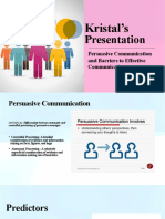 Kristal's Presentation on Persuasive Communication and Barriers to Effective Communication