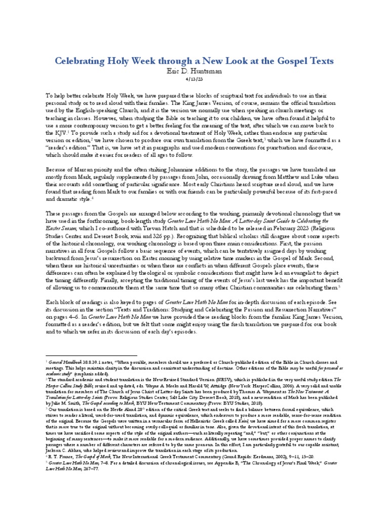 Holy Week, Complete Translations of The Main Texts | PDF | Jesus ...