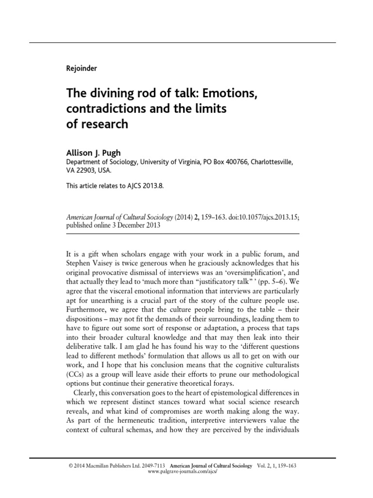 Allison Pugh The Divining Rod of Talk PDF Feeling Emotions