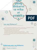 Aralin 1. Mga Piling Diskurso Sa Wika at Panitikan 1