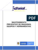 Mantenimiento Preventivo de Maquinas, Equipos y Herramientas