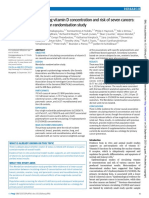 Circulating Vitamin D Concentration and Risk of Seven Cancers Mendelian Randomisation Study