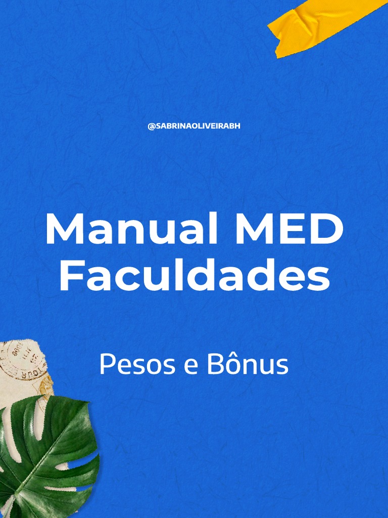 Pesos e Bônus no Sisu Medicina 2023 | PDF
