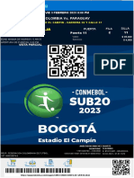 Entrada COPA SUDAMERICANA SUB 20 2023 - ESTADIO CAMPIN ANDERSON SANCHEZ DUARTE