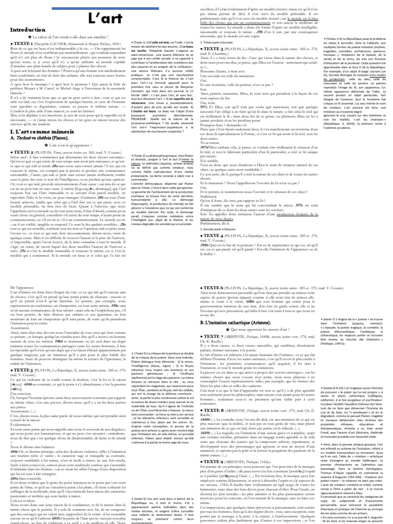 L'art : beauté inutile et imitation | PDF | Esthétique | Beauté