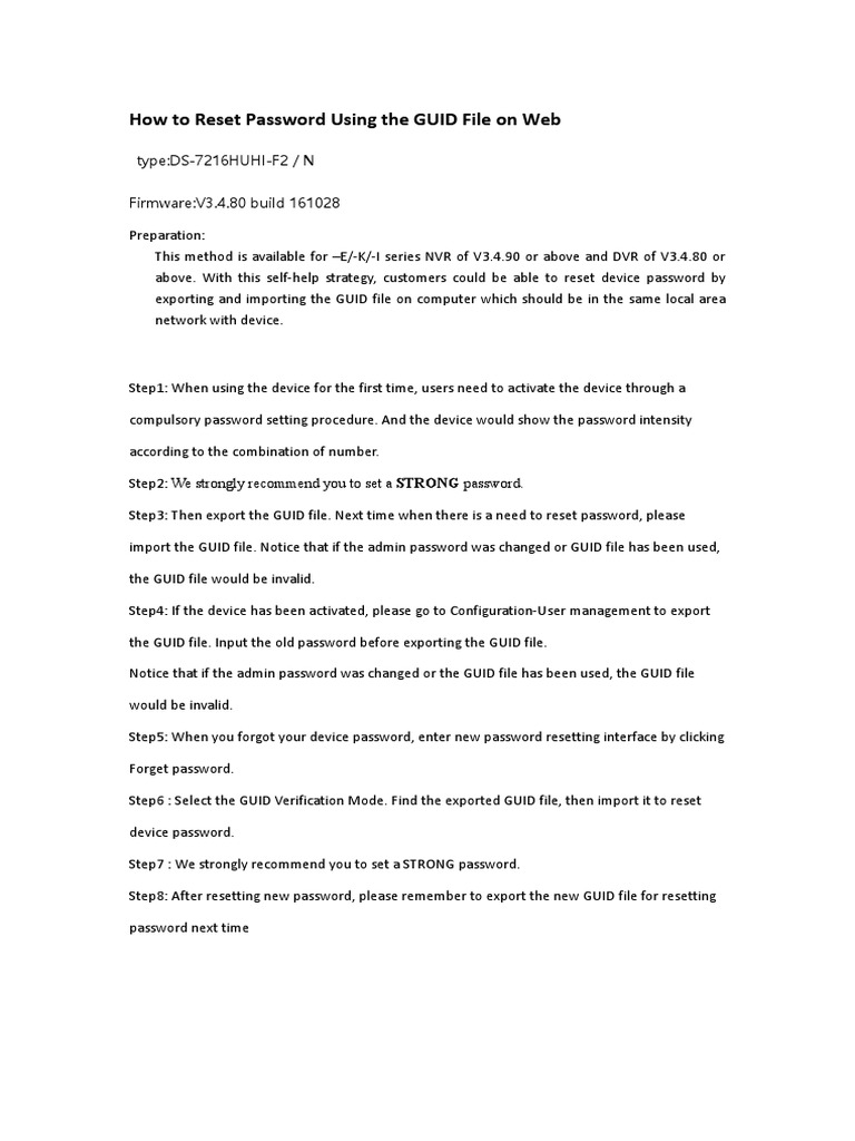 05-How To Reset Password Using The GUID File On Web | PDF