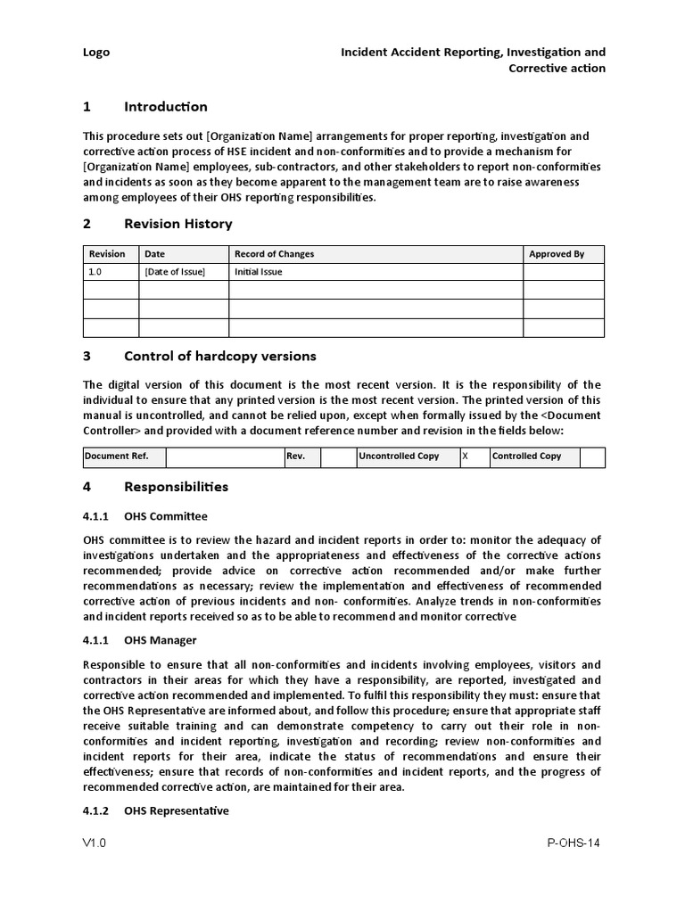 OHS Incident Reporting and Investigation Guide | PDF | Occupational ...