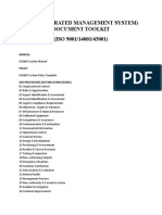 IMS & QHSE Documents Toolkit List