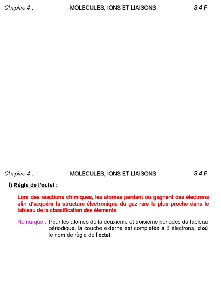 Géométrie et types de liaisons chimiques | PDF | Liaison chimique | Ion