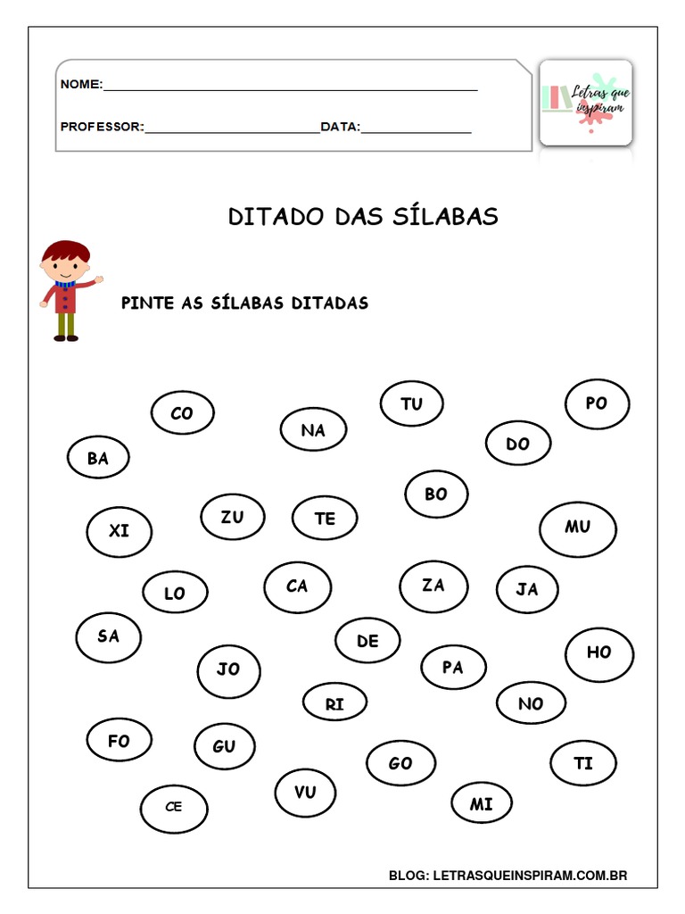 Ditado Das Sílabas | PDF