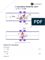 Hydrodynamic Calculation Butterfly Valve Lenticular Disc $S - D 0.26$