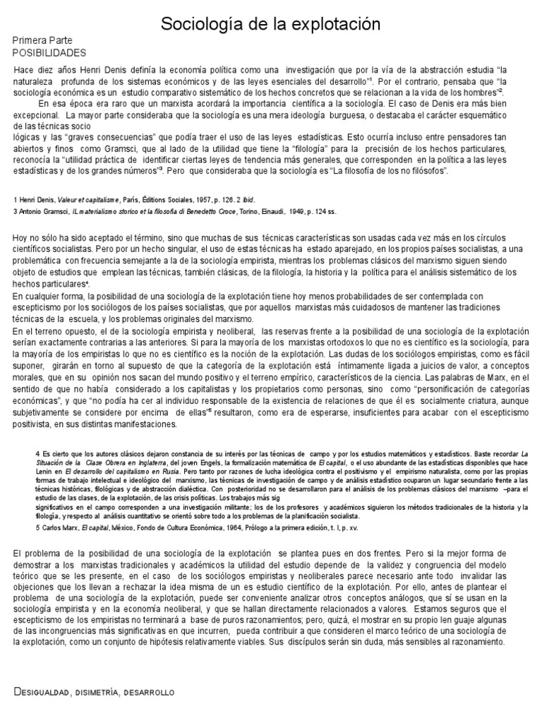 Sociologia de La Explotacion1 PDF Desigualdad social