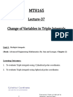 MTH165 Lecture-37: Change of Variables in Triple Integrals