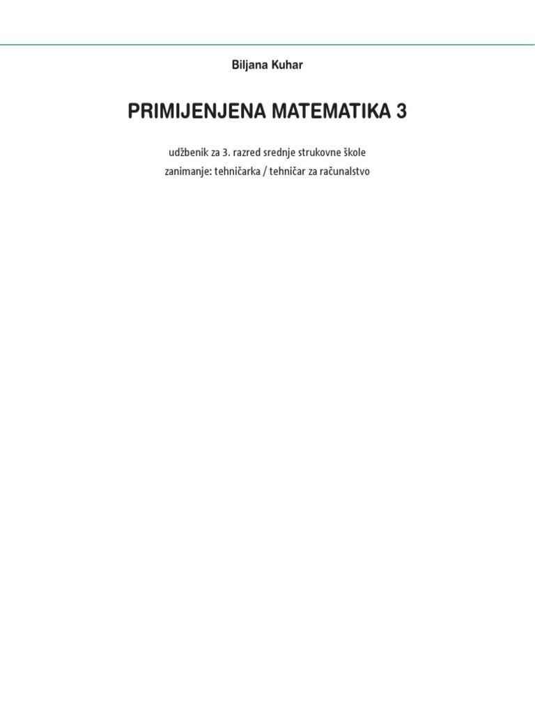 Primijenjena Matematika 3: Udžbenik Za 3. Razred Srednje Strukovne ...