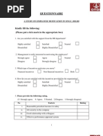 Questionnaire On Employee Motivation