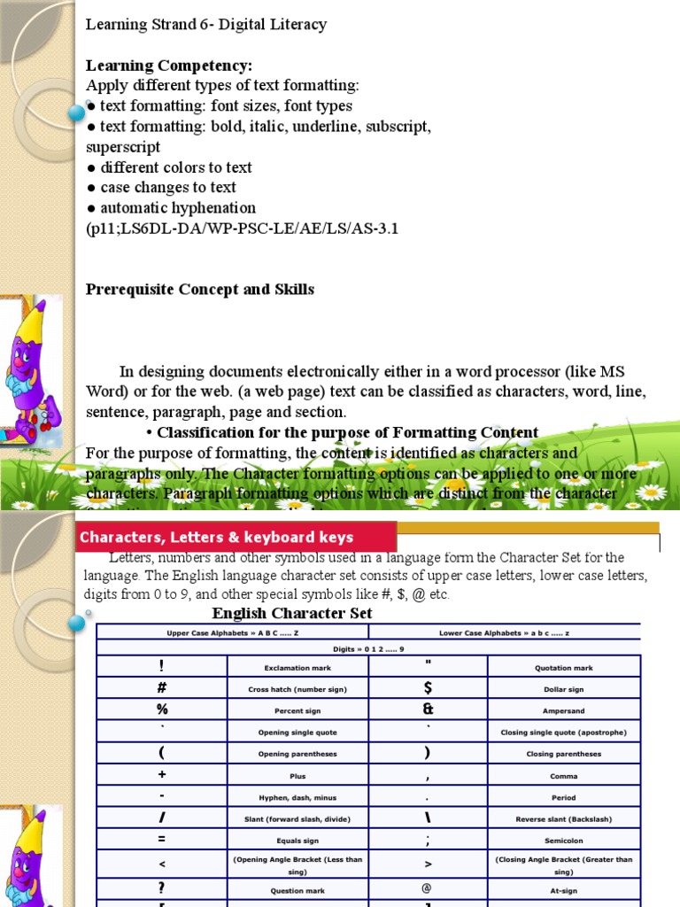 Digital Literacy: Text Formatting Guide | PDF | Paragraph | Quotation Mark