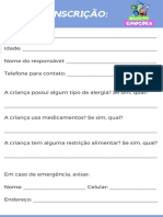 Modelo Ficha de Inscrição PDF