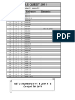 Bible Quest 2011: Answer Key 1